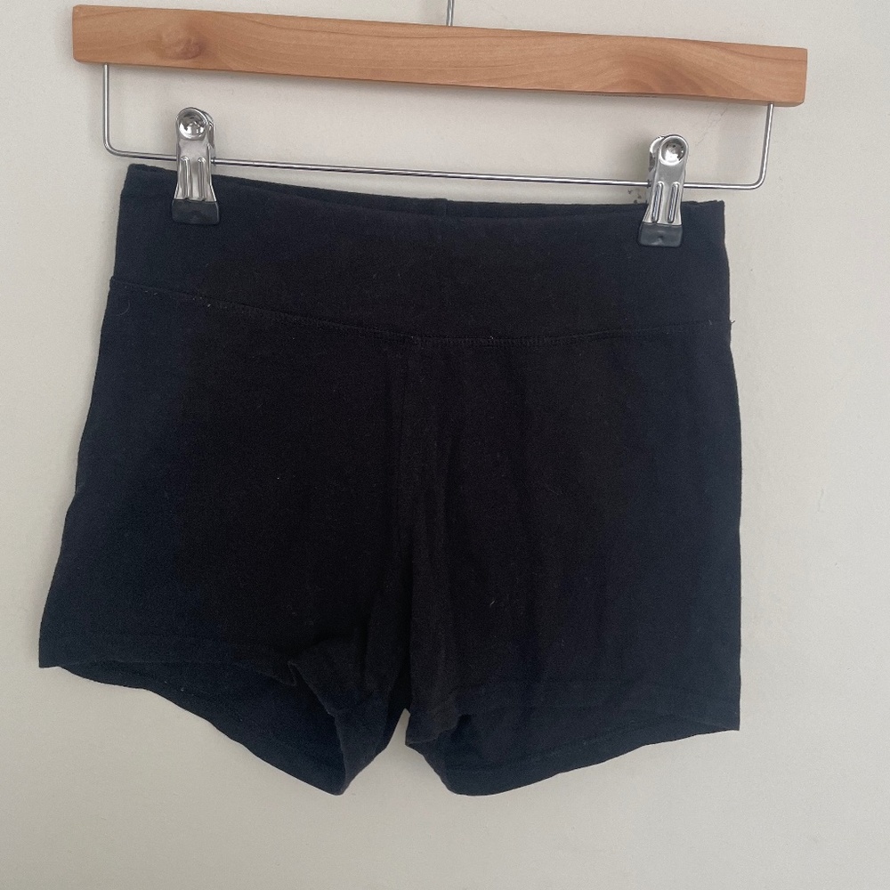 Black cotton stretchy booty short